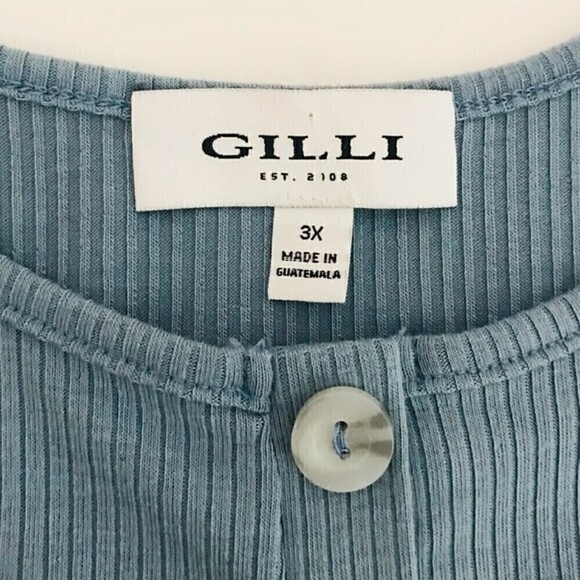 New! Gilli Ribbed Knit Button Front Henley Drawstring Jersey Jumpsuit - Picture 14 of 15